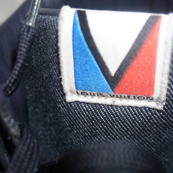 Louis Vuitton Mid-Top Sneaker Navy Blue Lth/ Denim - Picture 5 of 8